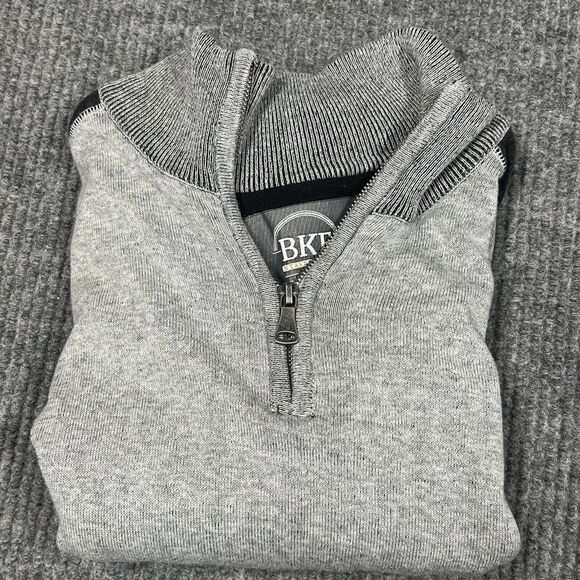 Buckle BKE‎ Sweater Mens Large Standard Fit Grey 1/4 Zip Cotton Pullover Casual - Picture 11 of 11